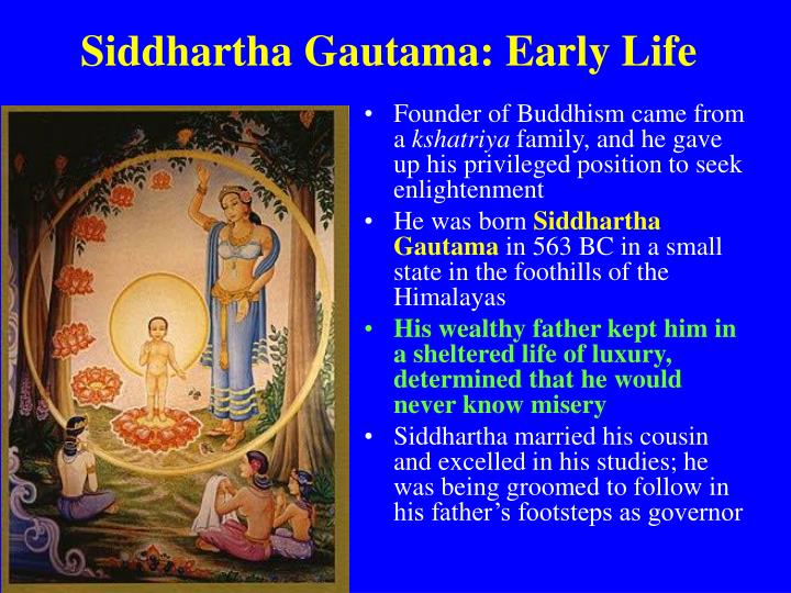siddhartha gautama early life